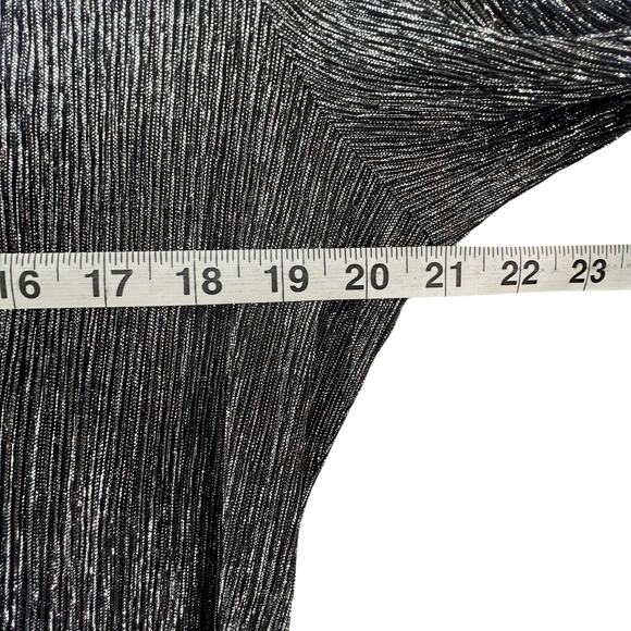 BCBGMAXAZRIA Midi Dress Large Gunmetal Glitter Mesh Bodycon Evening Glamour NEW - Picture 9 of 16